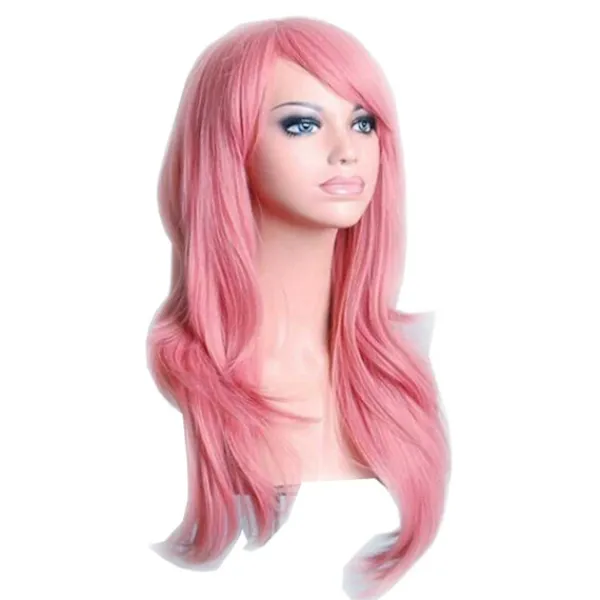 Rosa Peruk 70cm Cosplay Kostym rosa - Perfet> Peruker