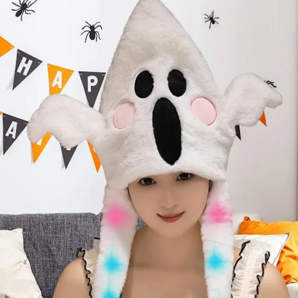Rörliga fladdermusöron Halloween fladdermushatt, justerbar rem gotisk upplyst hatt> Huvudbonader