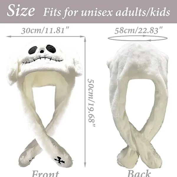 Rörliga öronhoppande hatt rolig plysch spöke hatt unisex rörliga öron> Huvudbonader