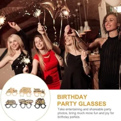 50-årsdag Pappersglasögon Grattis På Födelsedagen Pappersögonroliga Glasögon Nyhet Ögonkläder Födelsedagsfesttillbehör 6 Par><noscript><img width=