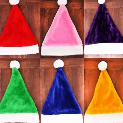 Sammet Tomteluva Unisex Bekväm Kreativ Flerfärgad Vuxen & Barn Julhatt för Julfest> Huvudbonader
