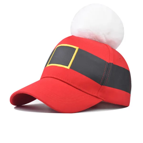 Holocky Santa Baseballkeps Unisex Julhattar Vintage Jul Baseballkeps med Pompom> Huvudbonader