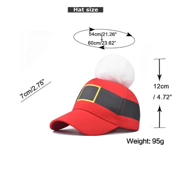 Holocky Santa Baseballkeps Unisex Julhattar Vintage Jul Baseballkeps med Pompom> Huvudbonader