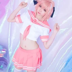 BluuCoplay Fate Apocrypha Rider Atolfo Coplay för män JK koluniform ailor uit Kvinnlig Outfit Anime Halloween Kotym Cotume with Wig><noscript><img width=