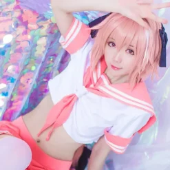 BluuCoplay Fate Apocrypha Rider Atolfo Coplay för män JK koluniform ailor uit Kvinnlig Outfit Anime Halloween Kotym Cotume with Wig><noscript><img width=