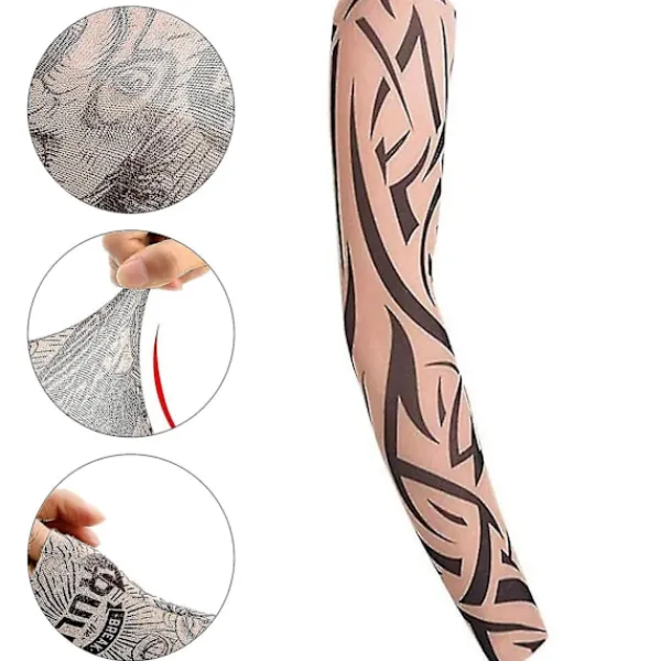 Set med 6 utomhus cykling tatuering ärmar sömlösa herr- och damblommor arm utomhus solskydd armärmar> Smink