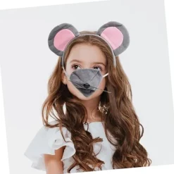 Set Råtta Kostym Hårband Djur Öron Hårband Öron Hårband Mus Öron Hår Rosett Fest Dekorativt Hårband Mus Cosplay Hårband Kvinnor Huvudbonad—PA><noscript><img width=