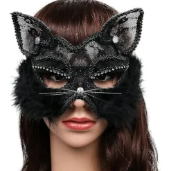 Sexig Spetsmaskerad Mask Kattmask Venetiansk Mask För Maskeradfest Halloween Jul Karneval Gudinna><noscript><img width=