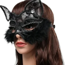 Sexig Spetsmaskerad Mask Kattmask Venetiansk Mask För Maskeradfest Halloween Jul Karneval Gudinna><noscript><img width=