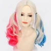 Shengruili Harley Quinn Peruk Kvinna Lång Cosplay Peruk Skurk Quinn Peruk Cosplay Peruk Blond Blå Rosa Karneval Halloween Karnevalfester-FX-> Peruker