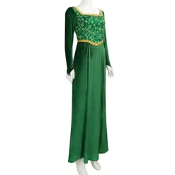 Shrek Cosplay-kostym Anime Prinsessa Grön Klänning Fiona Klänning Shrek Cosplay-kostym Kvinnor Sexig Sammet Halloween Karneval Kläder M{FY} M wig> Peruker