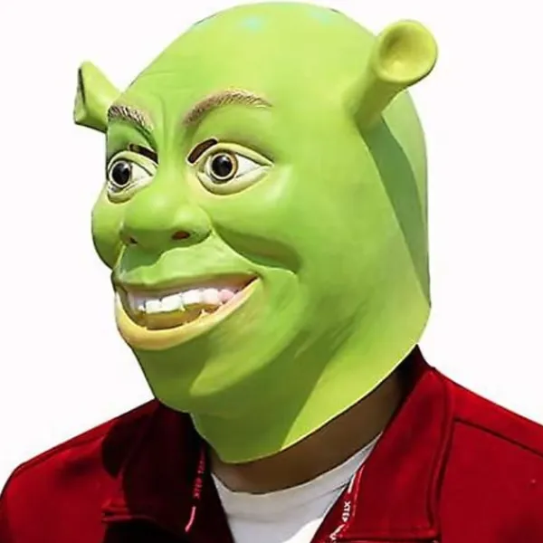 Shrek Maskeraddräkt Halloween Cosplay Vuxen Hel Huvud Grön Shrek Mask Latexmask-FY> Masker