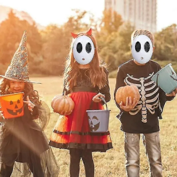 D Shy Guy Cosplay Läskig Mask Vit Ansiktstäckning Skräck Halloweenfest Kostymrekvisita Huvubonaer Tillbehör För Skräckrollspel> Dräkter