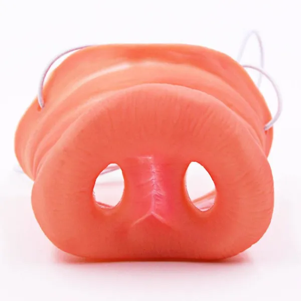 Simulerad grisnäsa med elastiskt band, kostymdjurmask, Halloween-festrekvisita (1 st)> Masker