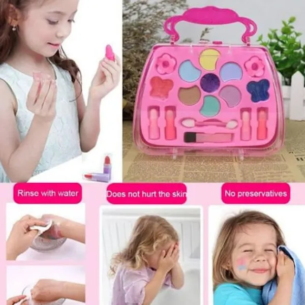 Simulerad sminkväska leksak för barn flickor kosmetika prinsessa present 1> Smink