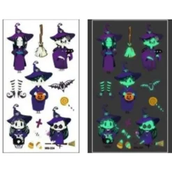 Schnapign Självlysande barntatueringar 5 ark med Halloweenmotiv><noscript><img width=
