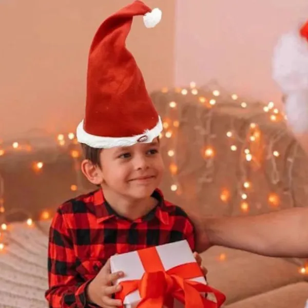 Sjungande och dansande julhatt elektrisk tomtehatt leksak med julmusik> Huvudbonader