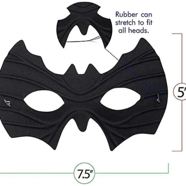 Skeleteen Fladdermus Ögonmask Kostym - Superhjälte Svart Fladdermusmask Utklädningskostym Tillbehör För En> Masker