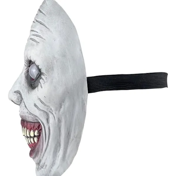 Skräck Halloweenmask leende demon skräck vit mask med ögon rollspel, vit> Masker