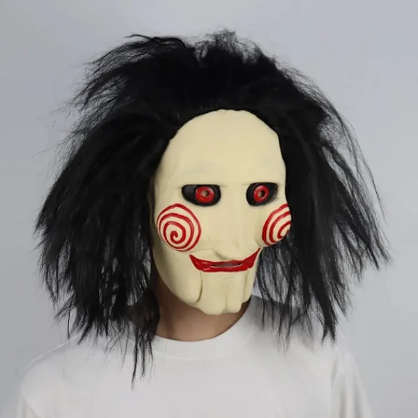 KOOLYOU Skräckdemon Jigsaw Sågmask Cosplay Spiral: Från Saw-boken Läskiga Mördare Latexhjälm Halloweenfest Kostymrekvisita Jigsaw Saw Mask> Masker
