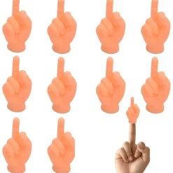 Små Händer för Fingrar - 10 st Söta Mini Handdockor (Långfingret) Premium Gummi> Tillbehör