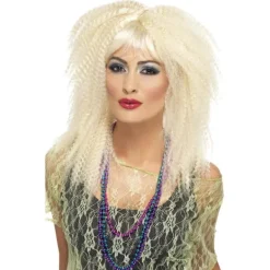 Smiffys Dam/Kvinnor 80-tals Varumärkes Krusad Peruk One Size Blond One Size> Peruker
