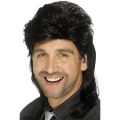 Smiffys Herr Mullet Peruk One Size Svart One Size> Peruker