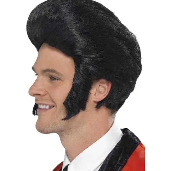 Smiffys Herr 50-tals Quiff King Peruk One Size Svart One Size> Peruker