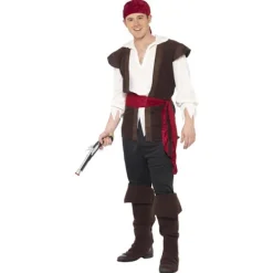 Smiffys Piratkostymset för män XL Brun XL> Dräkter