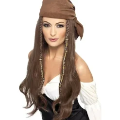 Smiffys Piratperuk Set One Size Brun One Size> Peruker