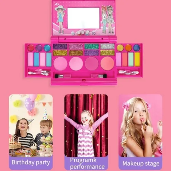 Toyz Land Smink Kit Toy Set För Flickor Bärbar Låtsas Smink Kosmetika Tillbehör För Flickor> Smink
