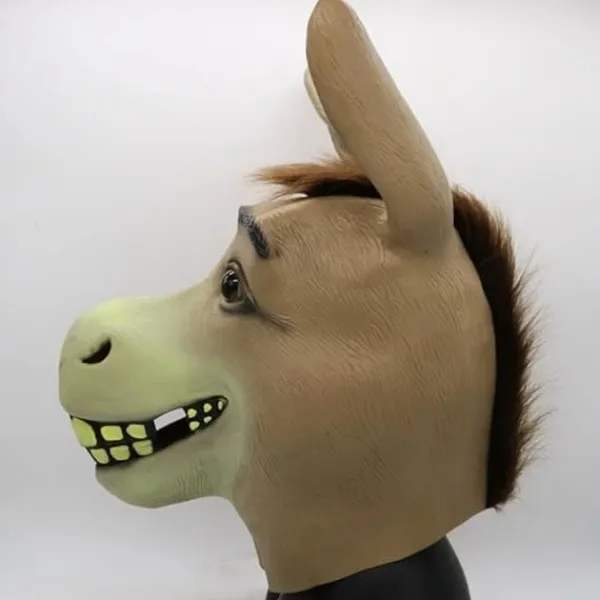 Åsna Mask, Halloween Shrek Åsna Huvudmask, Nyhet Deluxe Kostymfest Cosplay Latex Djurhuvudmask för Vuxna> Masker
