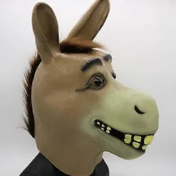 Åsnemask, Halloween Shrek Åsnehuvudmask, Nyhet Deluxe Kostymfest Cosplay Latex Djurhuvudmask för Vuxen> Masker