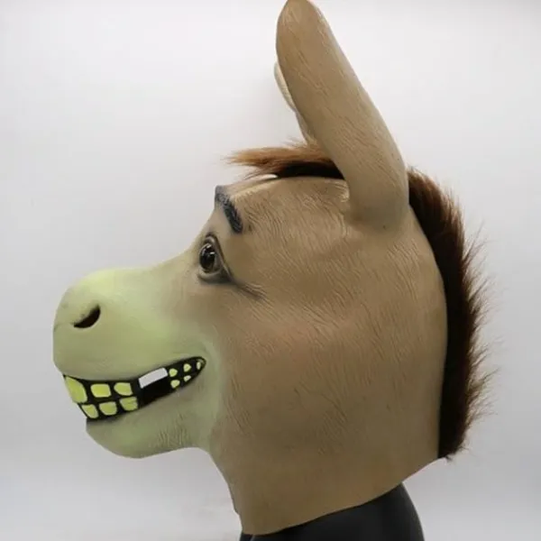 no brand Åsnemask, Halloween Shrek Åsnehuvudmask, Nyhet Deluxe Kostymfest Cosplay Latex Djurhuvudmask för vuxen> Masker