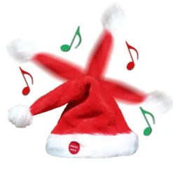unbranded SÅNG OCH DANSANDE JULTOMTEHATT Nyhet Mössa Musikalisk Rörlig Rolig Present JUL, 100% Ny> Huvudbonader