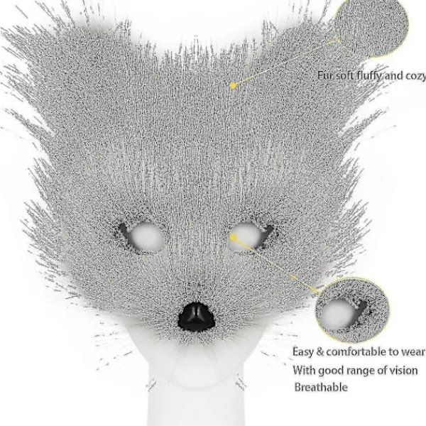 (Specialerbjudande) Konstgjord Päls Rävsvans Katt Varulv Cosplay Kostym Set Plysch Mask Fluffiga Tassar Handskar Halloween Jul Gräsgul Grass yellow Grass yellow | Fyndiq> Tillbehör