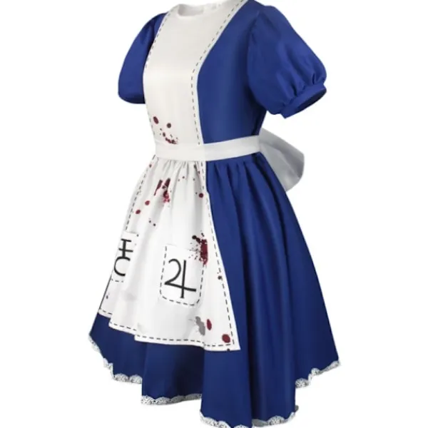 Spel Alice Madness Returns Cosplay Kostym Alice Maid Uniform Vuxen Kvinna Halloween Anime Tjej Karneval Maskerad Party XXL XXL[YDE] XXL XXL XXL wig> Peruker