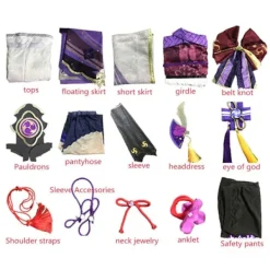 Spel Genshin Impact Raiden Shogun Cosplay Kostym Baal Sexig Kvinnor Kimono Klänning Uniform Kostym Halloween Kostymer för Kvinnor -FM- One Size | Fyndiq> Peruker