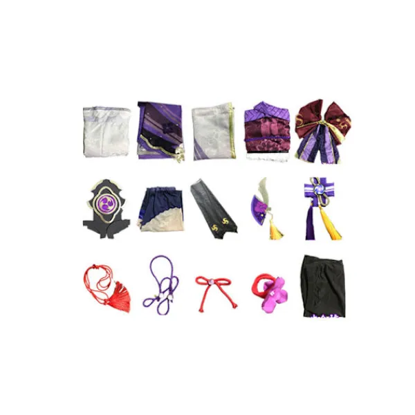 Spel Genshin Impact Raiden Shogun Cosplay Kostym Baal Sexig Kvinnor Kimono Klänning Uniform Kostym Halloween Kostymer för Kvinnor -FA- XL | Fyndiq> Peruker