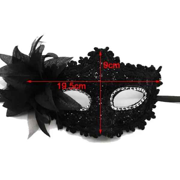 Spets ögonmasker Maskeradmasker SVART> Masker
