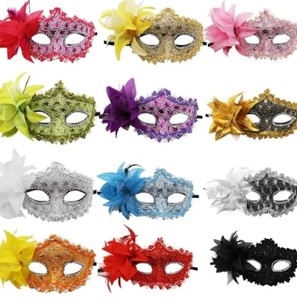 Spets ögonmasker Maskeradmasker SVART> Masker