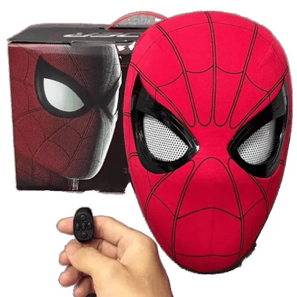Spider-Man huvudbonad ögon rörlig manuell elektrisk blinkande mask extraordinär hjälte expeditionshjälm> Masker