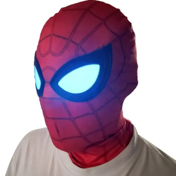 Holocky Spiderman-mask med lysande ögon, Superhjältemask för barn/vuxna> Masker