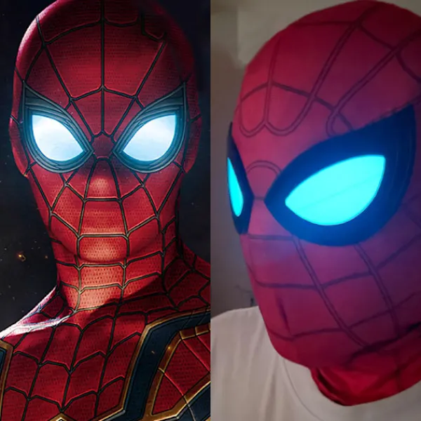 Holocky Spiderman-mask med lysande ögon, Superhjältemask för barn/vuxna> Masker