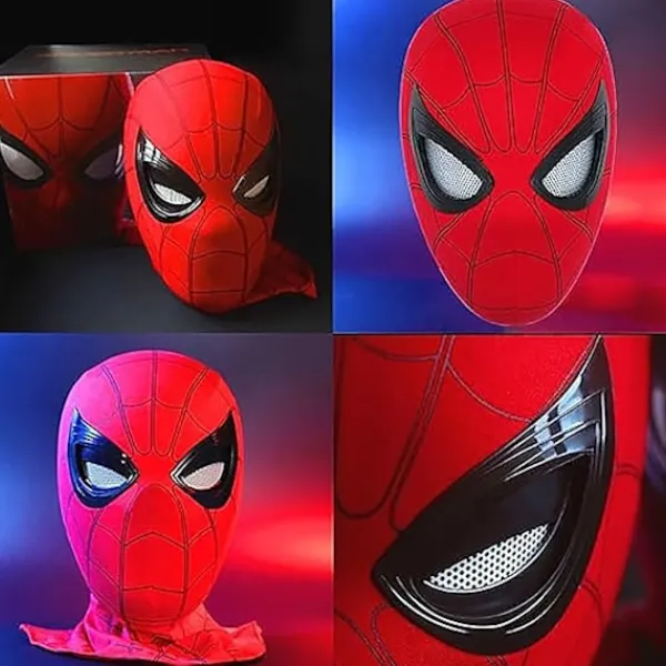 Spindelmannen Mask Cosplay Rörliga Ögon Elektronisk Mask Spider Man 1:1 Fjärrkontroll Elastiska Leksaker För Vuxna Barn Present> Masker