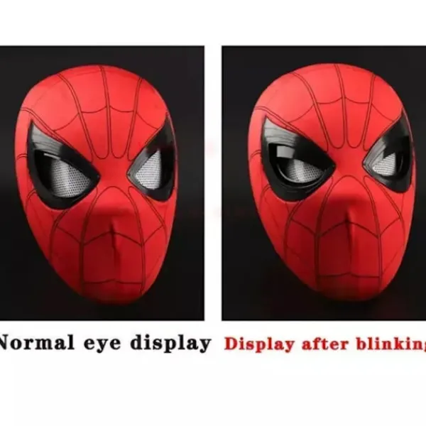 Spindelmannen Mask med Ringfjärrkontroll för Blinkande Ögon, Blinkande Ögon, Hjälm, Cosplayfest, Halloween Mask Rekvisita Miles pannband/kan blinka | Fyndiq> Masker