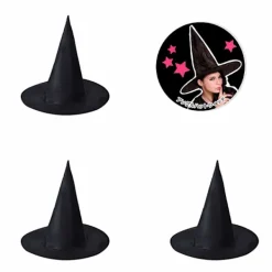 st Halloweenhatt svart Oxfordtyg trollkarlshatt smink kostym rekvisita häxhatt häxhatt (L)> Huvudbonader