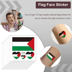 ATELA 30st Palestine Hand Face Sticker, Transfer Sticker, Ljusa färger, Palestine Face Sticker, Lätt att ta bort><noscript><img width=