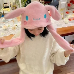 Söt Sanrio-hatt Cinnamoroll Tillbehör Kawaii Håll Varmt Lagringshatt Öron Rörliga Anime Mjuka Leksaker för Flickor Present - Perfekt 4> Huvudbonader