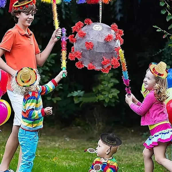 Stråhatt pannband partyhatt 16CM karnevalshatt> Huvudbonader